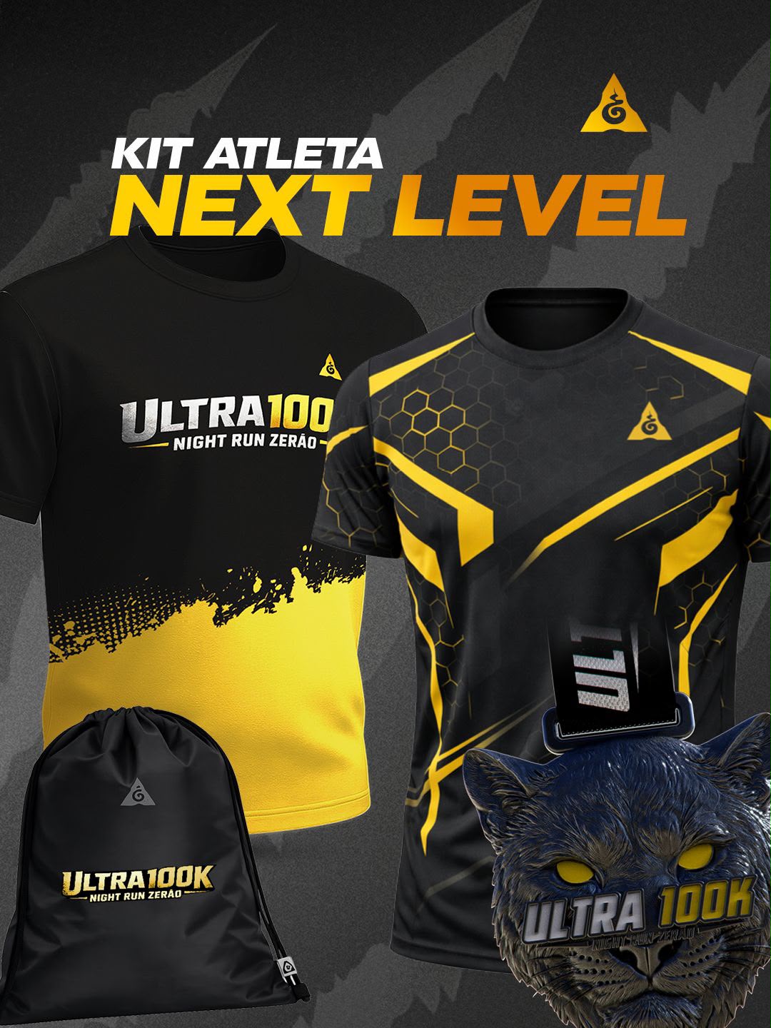 Kit do atleta Ultra100K Night Run Zerão — camiseta, sacola e mais